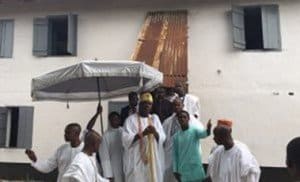 Ooni of Ife at the First Storey Building in Badagry