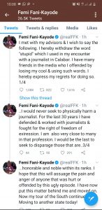 Screenshot of Fani-Kayode's Tweet