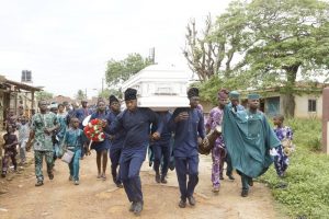 OY Best Band and Funeral Services displaying with the remains of Late Taiwo Esan