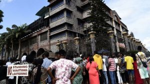 Large crowds have been mourning outside the headquarters of TB Joshua's church