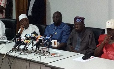 Tinubu with labour leaders