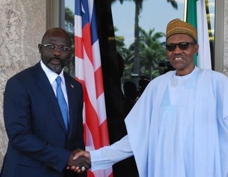 President Buhari with President Weah