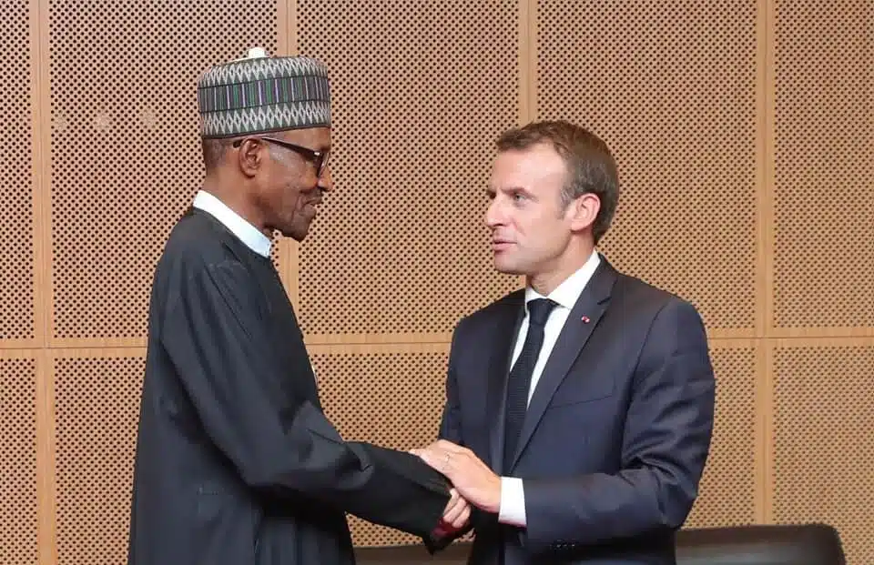 President Macron and Muhammadu Buhari