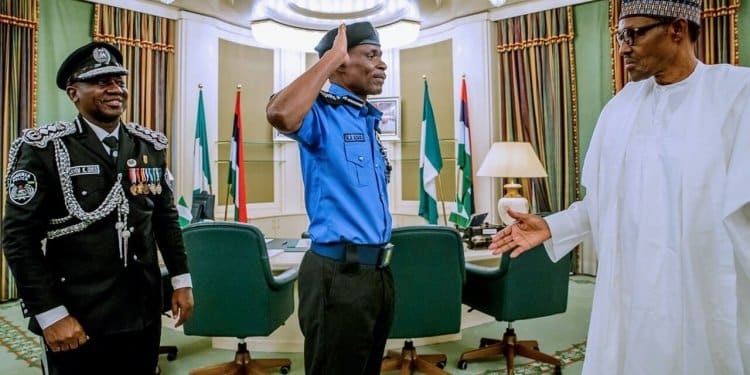 Muhammadu Buhari and Inspector General of Police Abubakar Adamu Mohammed