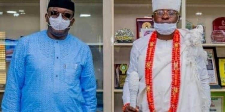 Kayode Fayemi with Oore of Otun Ekiti, Oba Adeagbo