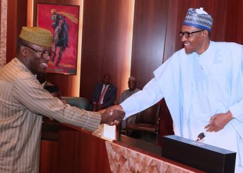 President Muhammadu Buhari welcoming Dr Kayode Fayemi