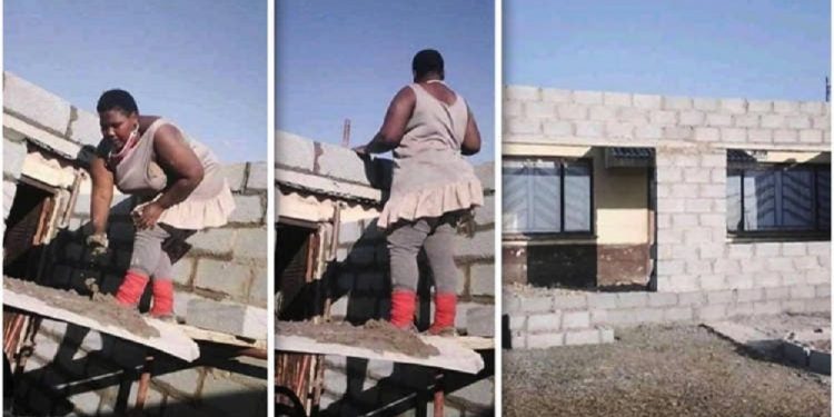 Lady who buit her own house