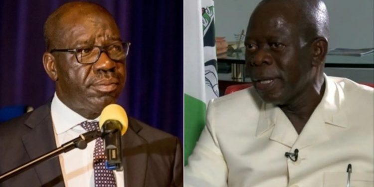 Edo Governor, Godwin Obaseki and Adams Oshiomhole