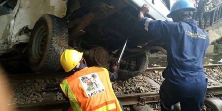 Train ram into bus Lagos