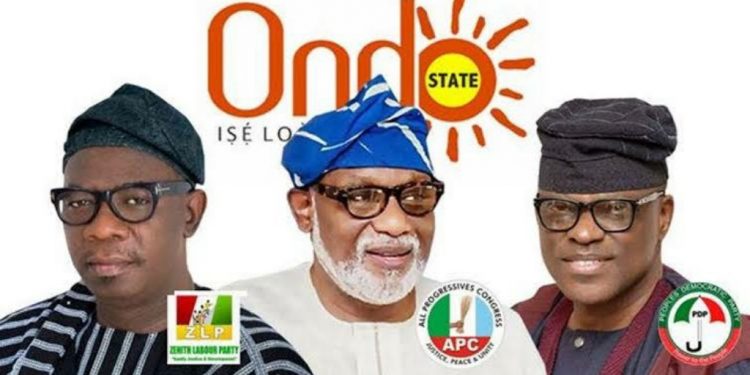 Ajayi, Akeredolu, Jegede on Ondo Giber Election