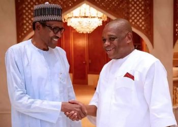 President Buhari with Senator Orji Uzor Kalu
