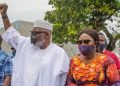 Rotimi Akeredolu with wife