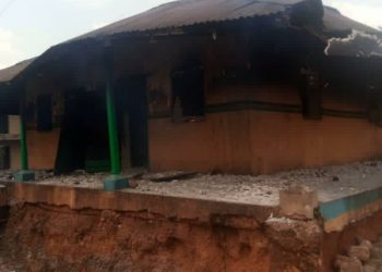 Burnt Police Office in Ibadan