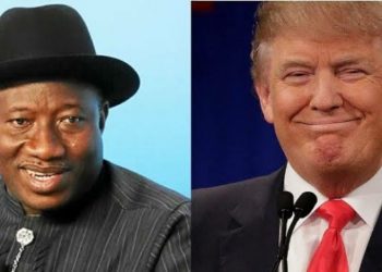 Goodluck Jonathan with Donald Trump