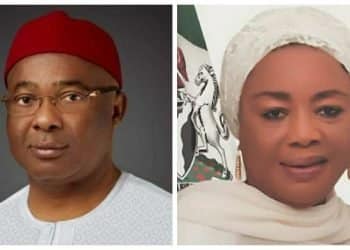 Senator Hope Uzodimma with FCC Executive Chairman Muheeba Dankaka