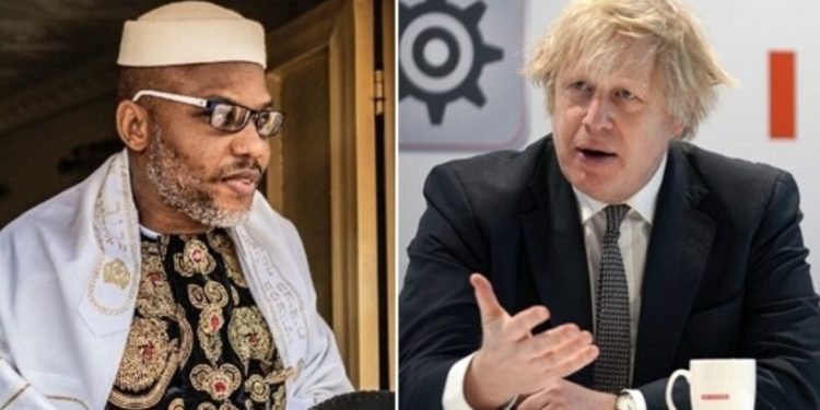 Nnamdi Kanu with Boris Johnson