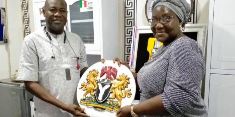 Omolola Adiamoh with Hon Akeem Ademola Ige