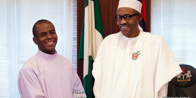 Rev Fr. Ejike Mbaka visits President Buhari in Abuja