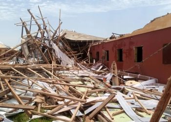 Up to 50 residential and school structures were destroyed in the windstorm in Aguleri.
