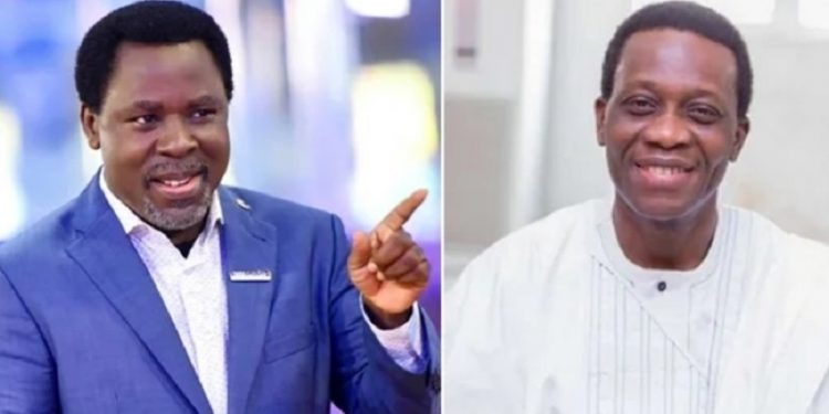 Prophet TB Joshua with Pastor Dare Adeboye