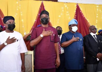 Seyi Makinde with Rauf Olaniyan at Oyo LG Council