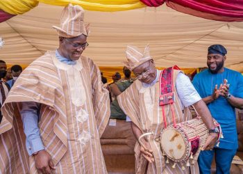 Seyi Makinde with Benue Governor Samuel Ortom