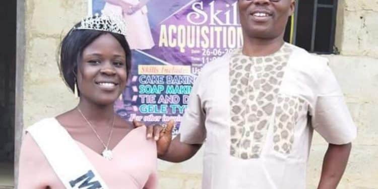 Wale Ojo-Lanre with Miss USI Ekiti