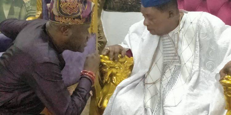 Hon Akeem Ademola Ige with Alaafin Oyo