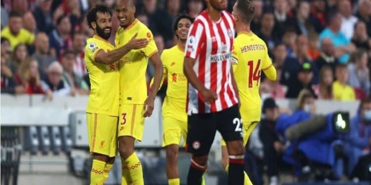 Liverpool draw Brentford in English Premier League