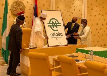 Buhari, Oshinbajo and Emefiele at the Launch of eNaira