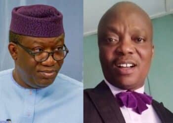 Wale Ojo-Lanre with Ekiti State Governor Kayode Fayemi