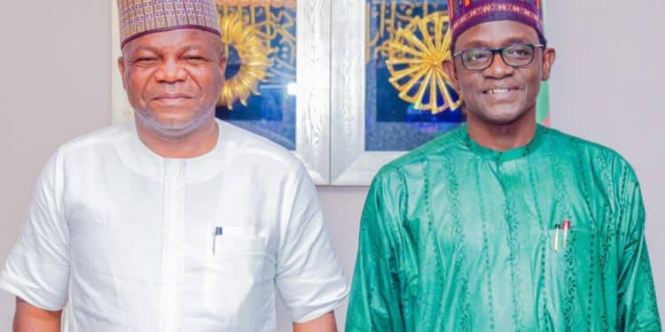 Prince Mohammed Audu with Mai Mala Buni on APC Convention