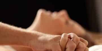 Couple Having Sex in Bed - Masturbation