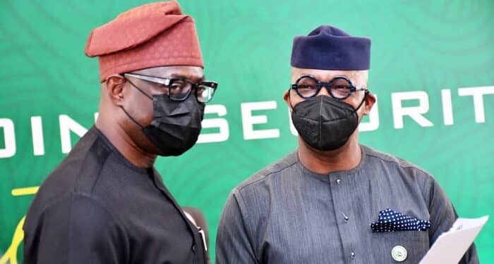 Dapo Abiodun of Ogun State with Seyi Makide of Oyo State