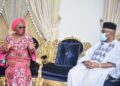 Godswill Akpabio with Arabirin Betty Akeredolu,