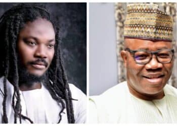 Daddy Showkey with Senator Godswill Akpabio