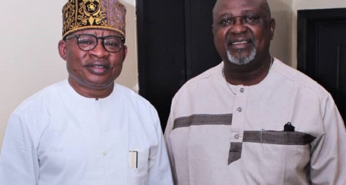 Chief Taofeek Adegboyega Adegoke with Otunba (Dr) Akintola Lewis.