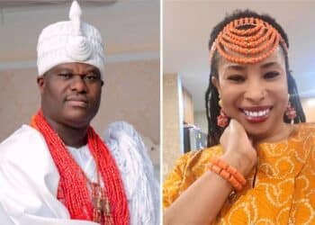 Ooni of Ife with Foluke Adebayo Ogunlowo