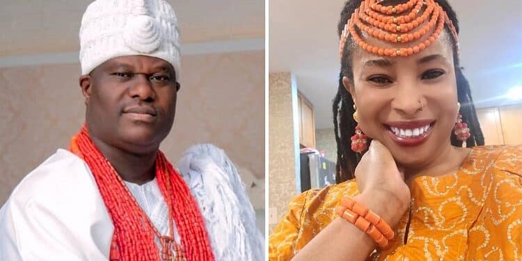 Ooni of Ife with Foluke Adebayo Ogunlowo