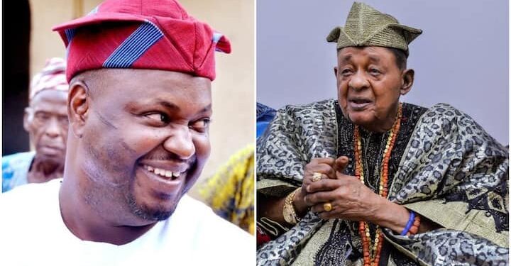 Prince Akeem Adeyemi with late Alaafin of Oyo