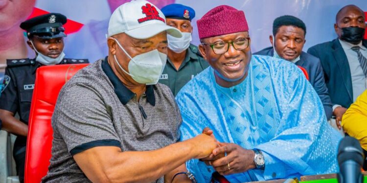 Kayode Fayemi with Senator Hope Uzodinma