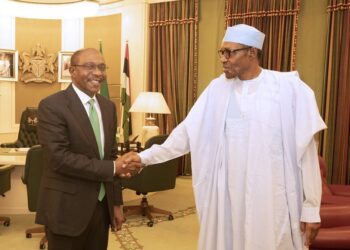 Muhammadu Buhari with Godwin Emefiele