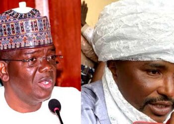 Zamfara State Governor, Bello Matawalle and a notorious leader of bandits in the state, Ado Aleru.