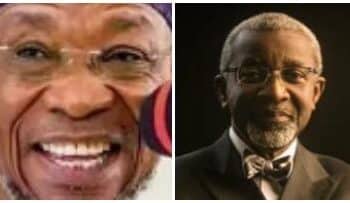 Rauf Aregbesola with Foluso Phillips