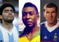 Maradona, Pele and Zidane football World Cup heroes