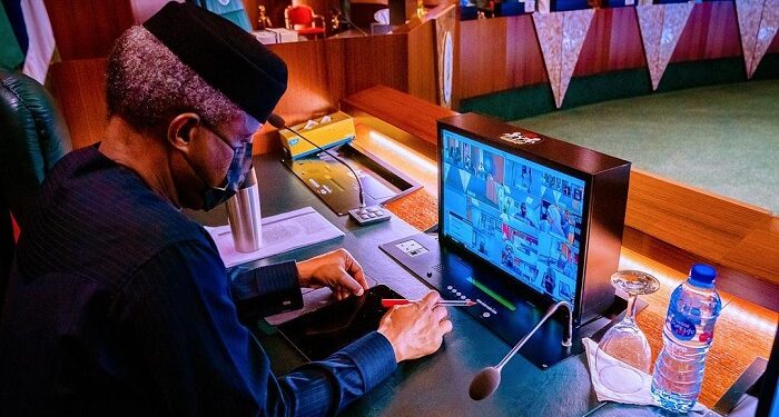 Yemi Osinbajo presiding over FEC meeting