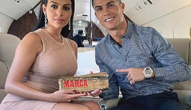 Cristiano Ronaldo with girlfriend Georgina Rodriguez