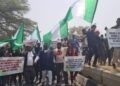 Protesters in Abuja Supreme Court New Naira Notes