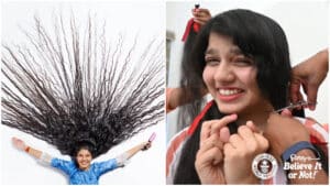 teenager with world longest hair