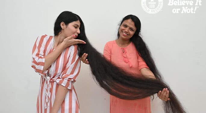 teenager with worlds longest hair
